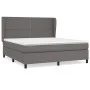 Box spring bed with gray synthetic leather mattress 180x200 cm by , Beds and slatted bases - Ref: Foro24-3128989, Price: 616,...