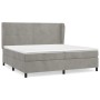 Box spring bed with light gray velvet mattress 200x200 cm by , Beds and slatted bases - Ref: Foro24-3129171, Price: 663,49 €,...