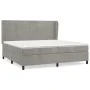 Box spring bed with light gray velvet mattress 200x200 cm by , Beds and slatted bases - Ref: Foro24-3129171, Price: 654,16 €,...