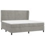 Box spring bed with light gray velvet mattress 200x200 cm by , Beds and slatted bases - Ref: Foro24-3129171, Price: 663,49 €,...