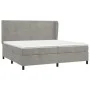 Box spring bed with light gray velvet mattress 200x200 cm by , Beds and slatted bases - Ref: Foro24-3129171, Price: 654,16 €,...
