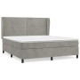 Boxspringbett mit hellgrauer Samtmatratze 180x200 cm von , Betten und Lattenroste - Ref: Foro24-3129165, Preis: 581,09 €, Rab...