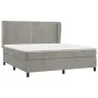Box spring bed with light gray velvet mattress 180x200 cm by , Beds and slatted bases - Ref: Foro24-3129165, Price: 565,22 €,...