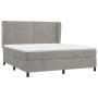Boxspringbett mit hellgrauer Samtmatratze 180x200 cm von , Betten und Lattenroste - Ref: Foro24-3129165, Preis: 581,09 €, Rab...