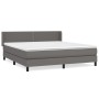 Box spring bed with gray synthetic leather mattress 160x200 cm by , Beds and slatted bases - Ref: Foro24-3130731, Price: 512,...