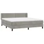 Box spring bed with light gray velvet mattress 180x200 cm by , Beds and slatted bases - Ref: Foro24-3130913, Price: 512,01 €,...