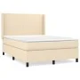 Box spring bed with cream fabric mattress 140x190 cm by , Beds and slatted bases - Ref: Foro24-3131270, Price: 489,99 €, Disc...