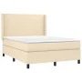 Box spring bed with cream fabric mattress 140x190 cm by , Beds and slatted bases - Ref: Foro24-3131270, Price: 489,99 €, Disc...