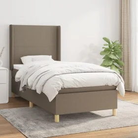 Box spring bed with taupe gray fabric mattress 80x200 cm by , Beds and slatted bases - Ref: Foro24-3131789, Price: 362,53 €, ...