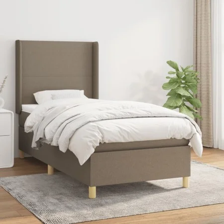 Box spring bed with taupe gray fabric mattress 80x200 cm by , Beds and slatted bases - Ref: Foro24-3131789, Price: 362,53 €, ...