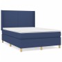 Box spring bed with blue fabric mattress 140x190 cm by , Beds and slatted bases - Ref: Foro24-3131831, Price: 520,11 €, Disco...