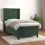 Box spring bed with dark green velvet mattress 100x200 cm by , Beds and slatted bases - Ref: Foro24-3132606, Price: 369,62 €,...