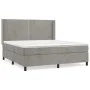 Boxspringbett mit hellgrauer Samtmatratze 180x200 cm von , Betten und Lattenroste - Ref: Foro24-3132633, Preis: 550,21 €, Rab...