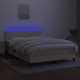 Boxspringbett mit Matratze und LED-Cremestoff 140x190 cm von , Betten und Lattenroste - Ref: Foro24-3132994, Preis: 412,90 €,...