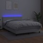 Boxspringbett mit Matratze und LED-weißem Kunstleder 140x190 cm von , Betten und Lattenroste - Ref: Foro24-3134100, Preis: 46...