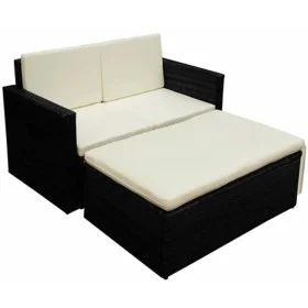 Garden furniture set, 2 pieces, with black synthetic rattan cushions. by vidaXL, Garden sets - Ref: Foro24-42734, Price: 265,...