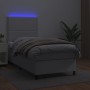 Box spring bed and LED mattress white synthetic leather 90x200 cm by , Beds and slatted bases - Ref: Foro24-3135862, Price: 3...