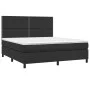 Box spring bed with mattress and LED black synthetic leather 180x200 cm by , Beds and slatted bases - Ref: Foro24-3135897, Pr...