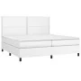Box spring bed with mattress and LED white synthetic leather 200x200 cm by , Beds and slatted bases - Ref: Foro24-3135904, Pr...