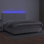 Boxspringbett mit Matratze und LED-weißem Kunstleder 200x200 cm von , Betten und Lattenroste - Ref: Foro24-3135904, Preis: 70...