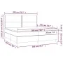 Cama box spring colchón y LED cuero sintético blanco 200x200 cm de , Camas y somieres - Ref: Foro24-3135904, Precio: 700,31 €...