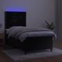 Cama box spring colchón y LED terciopelo negro 100x200 cm de , Camas y somieres - Ref: Foro24-3136049, Precio: 320,77 €, Desc...