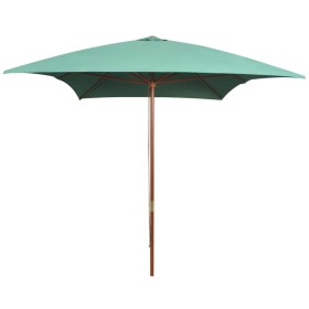 Sonnenschirm mit grünem Holzmast 200x300 cm von vidaXL, Sonnenschirme - Ref: Foro24-42959, Preis: 229,45 €, Rabatt: %