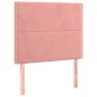 Cama box spring colchón y LED terciopelo rosa 90x190 cm de , Camas y somieres - Ref: Foro24-3136040, Precio: 321,06 €, Descue...