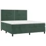 Box spring bed with mattress and LED dark green velvet 180x200cm by , Beds and slatted bases - Ref: Foro24-3136080, Price: 62...