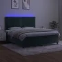 Box spring bed with mattress and LED dark green velvet 180x200cm by , Beds and slatted bases - Ref: Foro24-3136080, Price: 62...