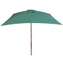 Sombrilla con palo de madera verde 200x300 cm de vidaXL, Sombrillas - Ref: Foro24-42959, Precio: 229,40 €, Descuento: %