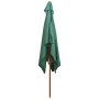 Sombrilla con palo de madera verde 200x300 cm