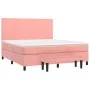 Box spring bed with pink velvet mattress 180x200 cm by , Beds and slatted bases - Ref: Foro24-3137742, Price: 599,36 €, Disco...