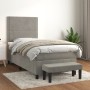 Box spring bed with light gray velvet mattress 90x190 cm by , Beds and slatted bases - Ref: Foro24-3137761, Price: 343,31 €, ...