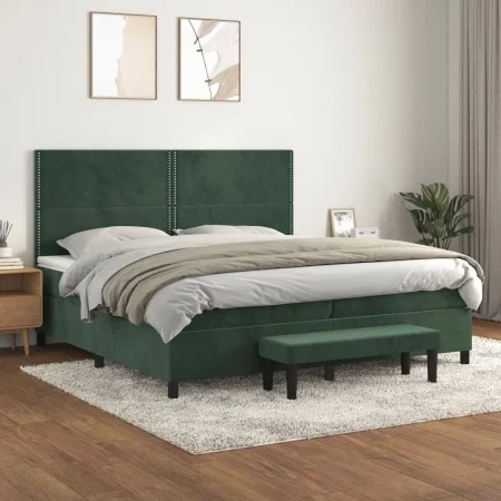 Boxspringbett mit dunkelgrüner Samtmatratze 200x200 cm von , Betten und Lattenroste - Ref: Foro24-3137806, Preis: 797,83 €, R...