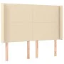 Cama box spring colchón y luces LED tela crema 140x190 cm de , Camas y somieres - Ref: Foro24-3138154, Precio: 491,25 €, Desc...