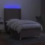Box spring bed with mattress and taupe gray LED lights 80x200 cm by , Beds and slatted bases - Ref: Foro24-3138673, Price: 36...
