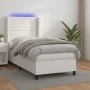 Boxspringbett und LED-Matratze aus weißem Kunstleder 90x190 cm von , Betten und Lattenroste - Ref: Foro24-3139296, Preis: 379...