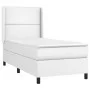 Box spring bed and LED mattress white synthetic leather 90x190 cm by , Beds and slatted bases - Ref: Foro24-3139296, Price: 3...