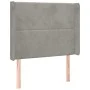 Box spring bed with mattress and LED light gray velvet 90x200 cm by , Beds and slatted bases - Ref: Foro24-3139481, Price: 31...