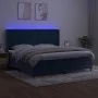 Box spring bed with mattress and LED dark blue velvet 200x200 cm by , Beds and slatted bases - Ref: Foro24-3139527, Price: 64...