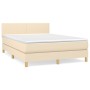 Boxspringbett mit cremefarbener Stoffmatratze 140x190 cm von , Betten und Lattenroste - Ref: Foro24-3140454, Preis: 412,21 €,...
