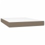 Box spring bed with taupe gray fabric mattress 140x190 cm by , Beds and slatted bases - Ref: Foro24-3141613, Price: 501,52 €,...
