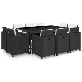 11-piece garden dining set and black synthetic rattan cushions by vidaXL, Garden sets - Ref: Foro24-42547, Price: 897,82 €, D...