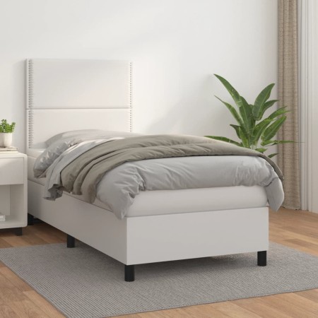 Boxspringbett mit weißer Kunstledermatratze 90x190 cm von , Betten und Lattenroste - Ref: Foro24-3142762, Preis: 331,59 €, Ra...