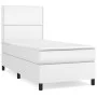 Box spring bed with white synthetic leather mattress 90x190 cm by , Beds and slatted bases - Ref: Foro24-3142762, Price: 338,...