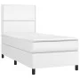 Box spring bed with white synthetic leather mattress 90x190 cm by , Beds and slatted bases - Ref: Foro24-3142762, Price: 338,...