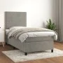 Box spring bed with light gray velvet mattress 90x190 cm by , Beds and slatted bases - Ref: Foro24-3142935, Price: 288,19 €, ...