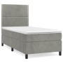 Box spring bed with light gray velvet mattress 90x190 cm by , Beds and slatted bases - Ref: Foro24-3142935, Price: 293,82 €, ...