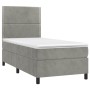 Box spring bed with light gray velvet mattress 90x190 cm by , Beds and slatted bases - Ref: Foro24-3142935, Price: 293,82 €, ...